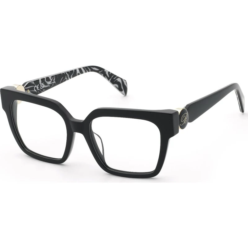 Blumarine VBM251 - Montures Optiques Carrées en Acétate Noir
