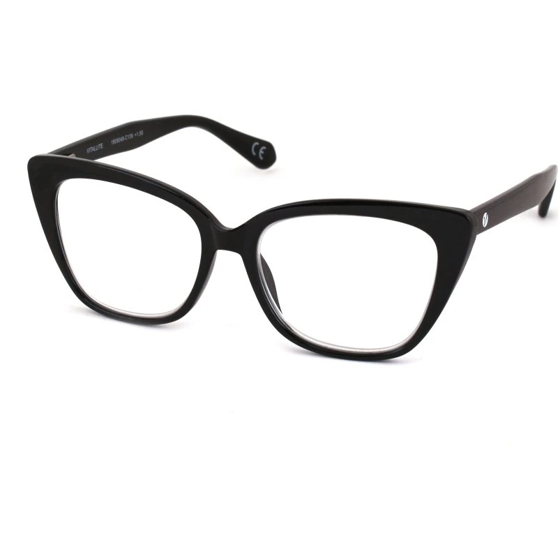 Vitallite Femme Lunettes de Lecture Papillon Acétate Noir MOD. 511
