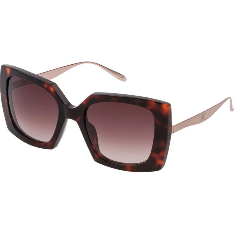 Carolina Herrera SHN616M Lunettes de Soleil Carrées Havana