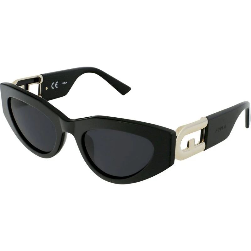 Furla SFU419 Lunettes de soleil Cat Eye en Acétate Noir et Gris