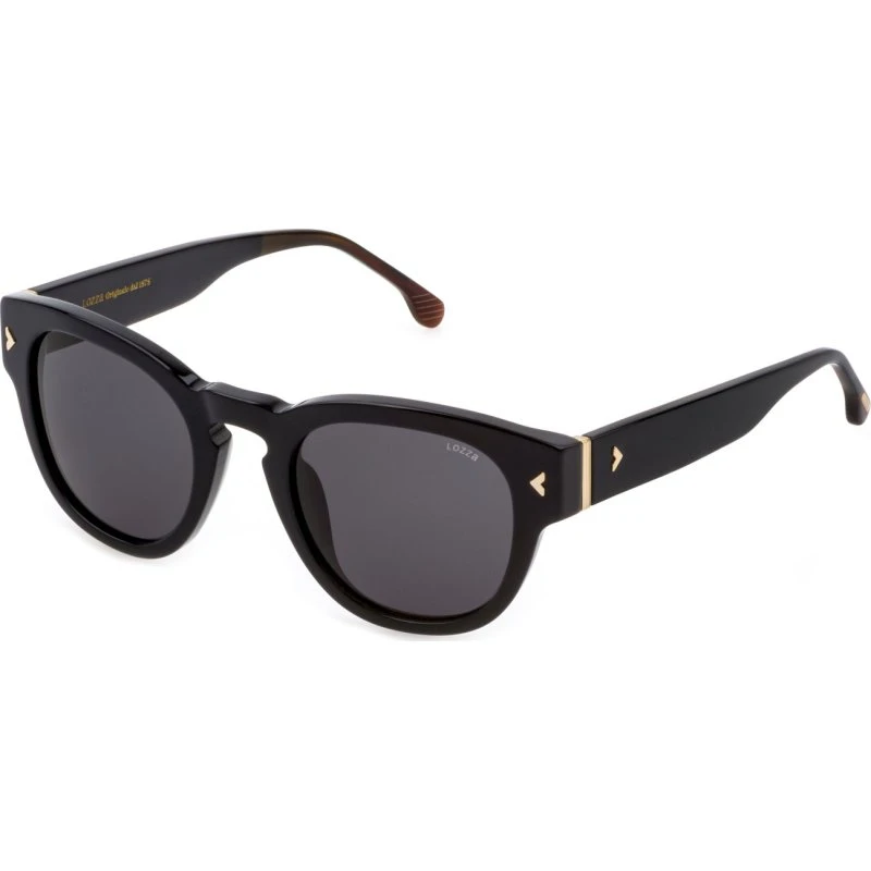 Lozza SL4263 Agrigento 2 Lunettes de Soleil Rondes en Acétate Noir