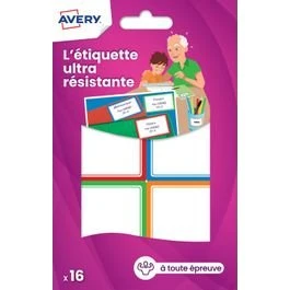 Avery RES 16 - Étiquettes rectangulaires 44 x 64 mm rouge