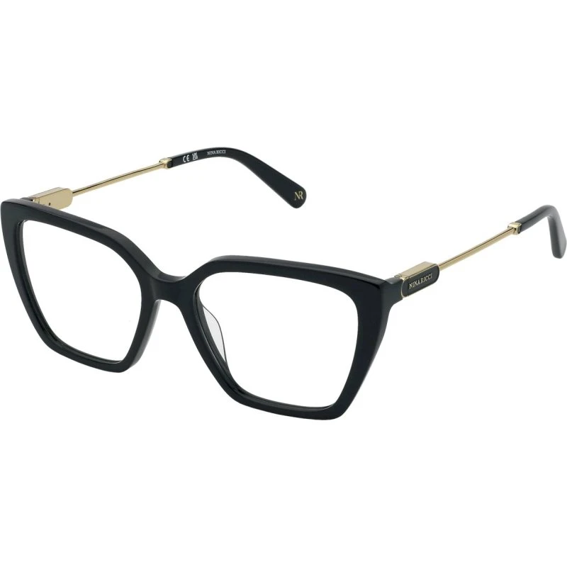 Nina Ricci VNR372 700 Lunettes de Vue Carrées en Acétate Noir
