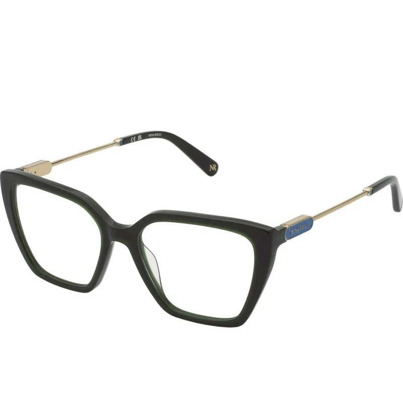 Nina Ricci VNR372 0D80 - Montures Optiques Carrées en Acétate Vert