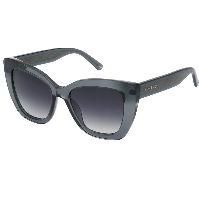 Nina Ricci SNR376 819 Lunettes de Soleil Carrées en Acétate - Gris Fumée