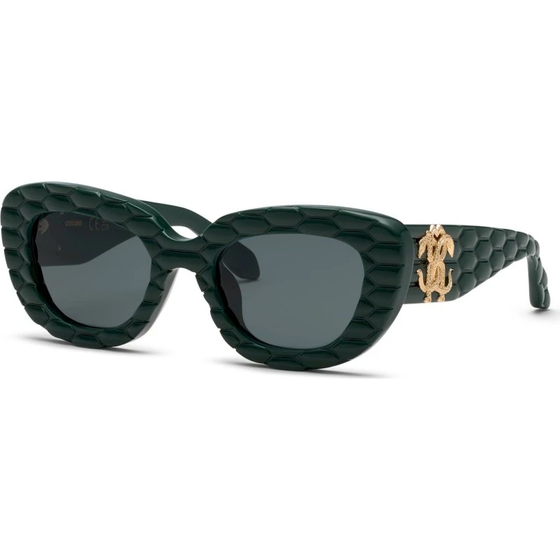 Roberto Cavalli SRC058M 0D80 Lunettes de Soleil Géométriques Vertes