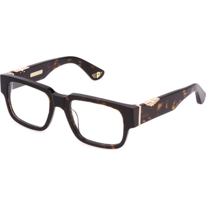 Police VPLP11 Origins Maxi 2 Lunettes Optiques Carrées Acétate Havane