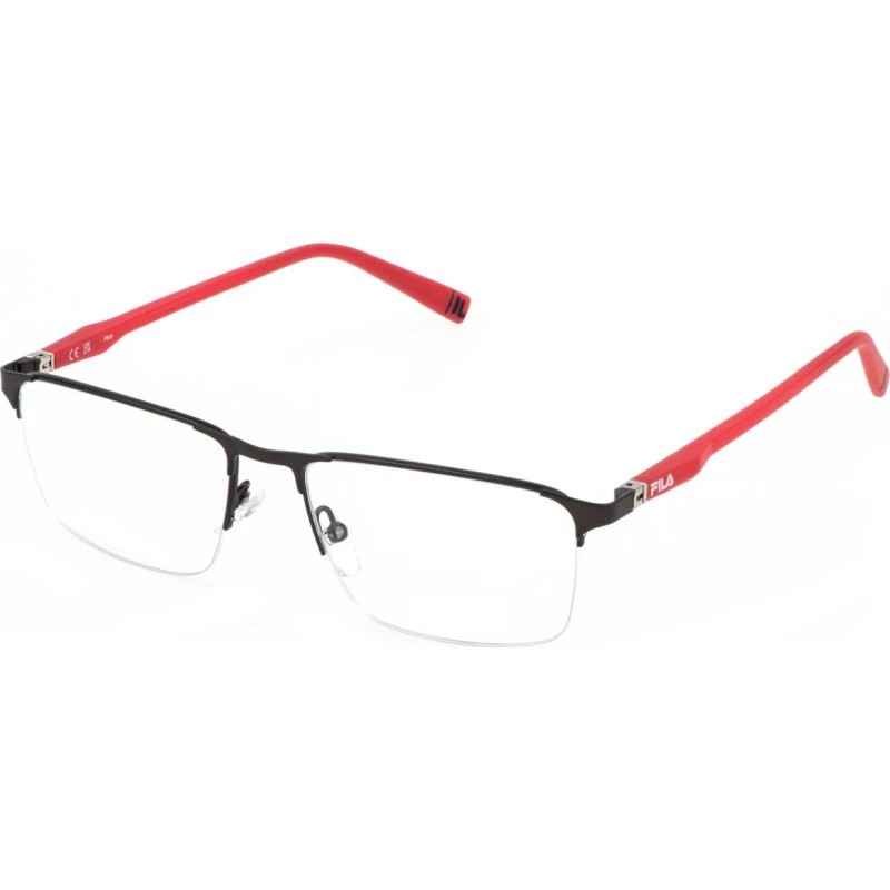 Fila Homme VFI877 - Montures Optiques Carrées en Métal Gris