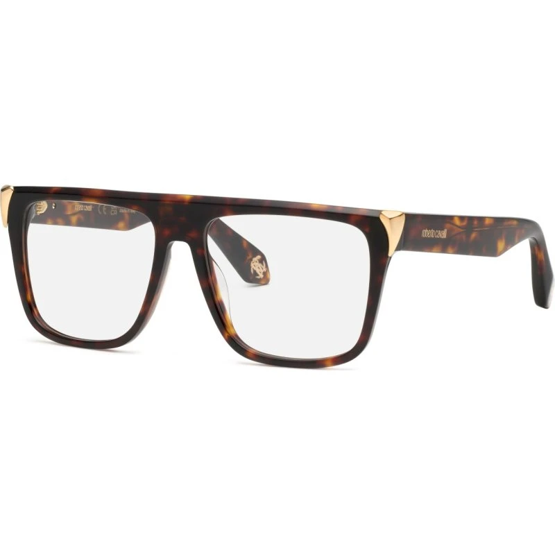 Roberto Cavalli VRC107M 743 Lunettes Optiques Carrées en Acétate Havane