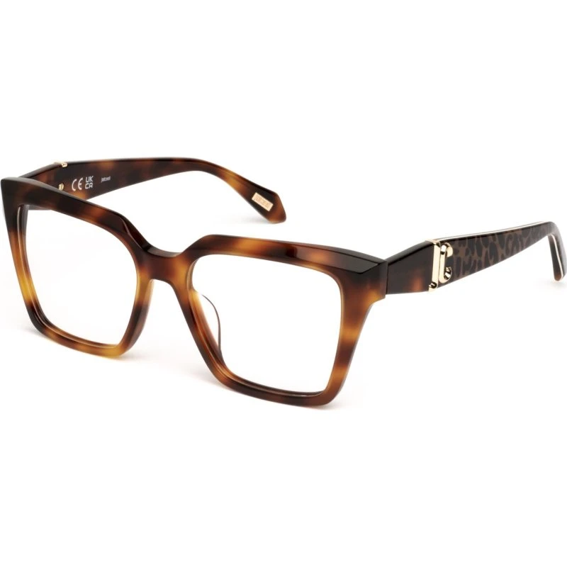 Just Cavalli VJC117 752 Lunettes Optiques Carrées en Acétate Havane
