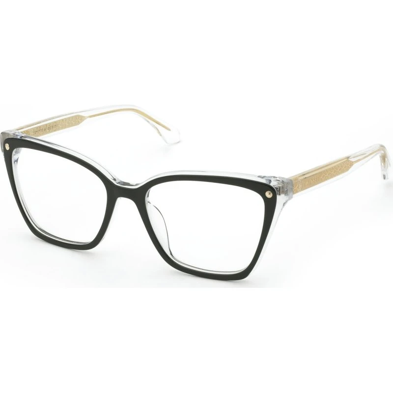 Twinset VTW073 02AF Montures Optiques Carrées en Acétate Noir