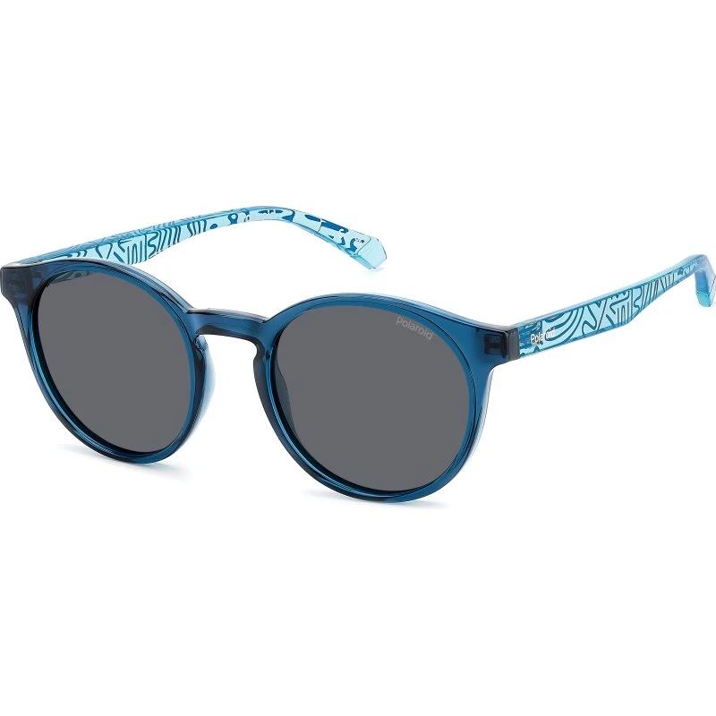 Polaroid Junior PLD 8061/S Lunettes de Soleil Polarisées Bleu Gris