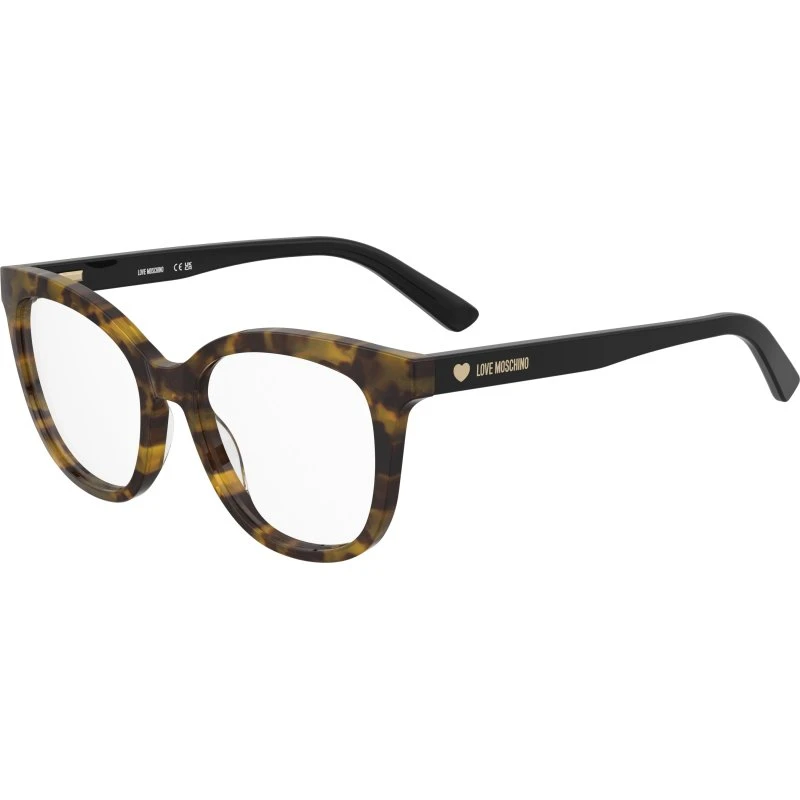 Moschino MOL654 086 Lunettes de vue rondes en acétate Havane