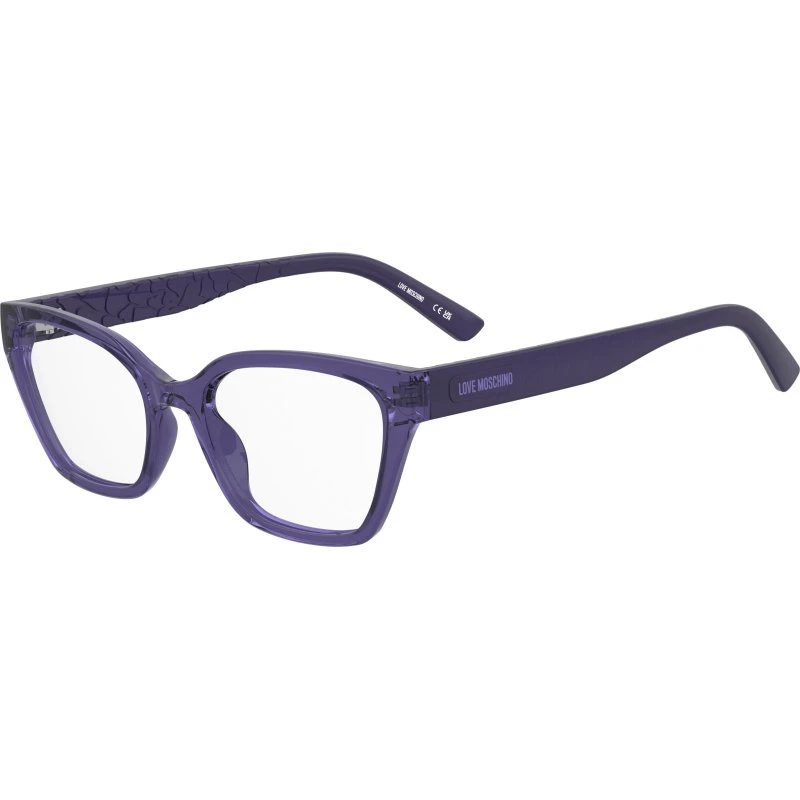 Moschino MOL687 B3V - Montures Optiques Carrées Violettes pour Femme