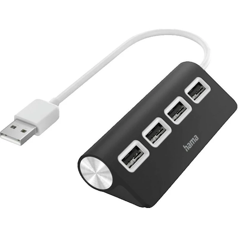 Hama Hub USB 4 ports 480 Mbit/s Noir