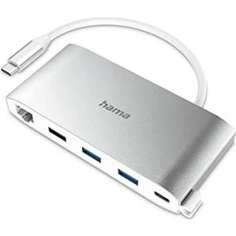 HAMA Hub USB-C 8 ports - 3 USB-A, 2 USB-C, VGA, HDMI, LAN
