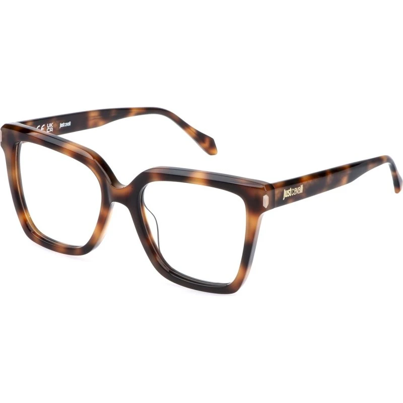 Just Cavalli VJC139 09AJ - Montures Optiques Carrées en Acétate Havane