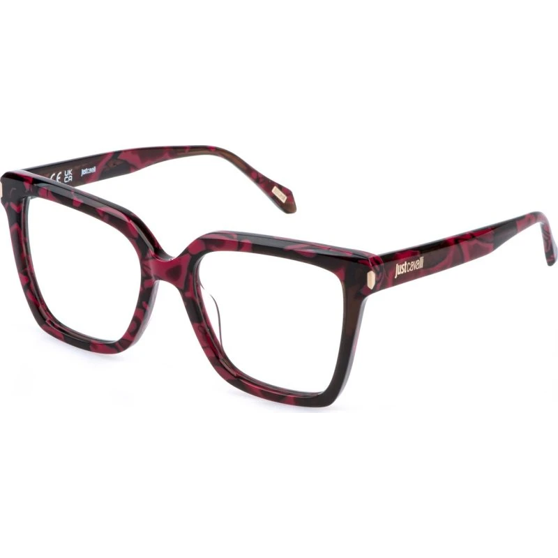 Just Cavalli VJC139 0AHL Montures Optiques Carrées Havana - Femme
