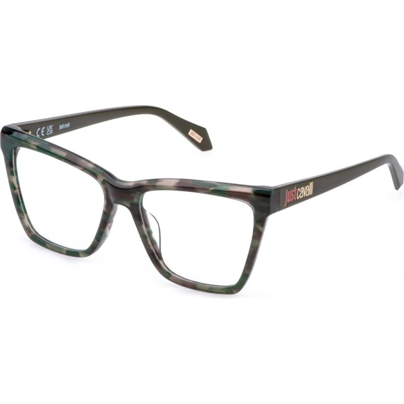 Just Cavalli VJC131 0V34 Lunettes Optiques Carrées en Acétate Havane