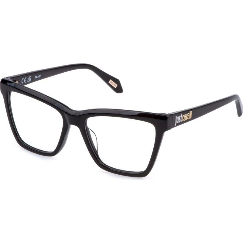 Just Cavalli VJC131 700K Lunettes Optiques Carrées en Acétate Noir