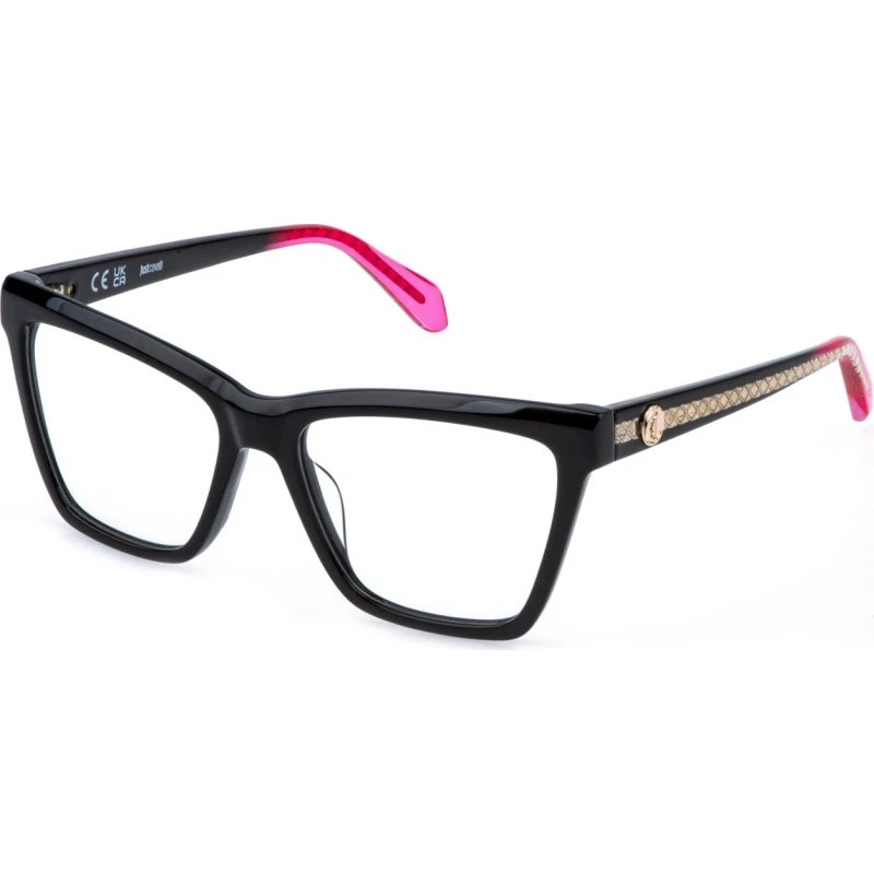 Just Cavalli VJC131V Montures Optiques Carrées en Acétate Noir