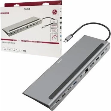 Hama Connect2Office Pro 10 ports USB-C aluminium 4K