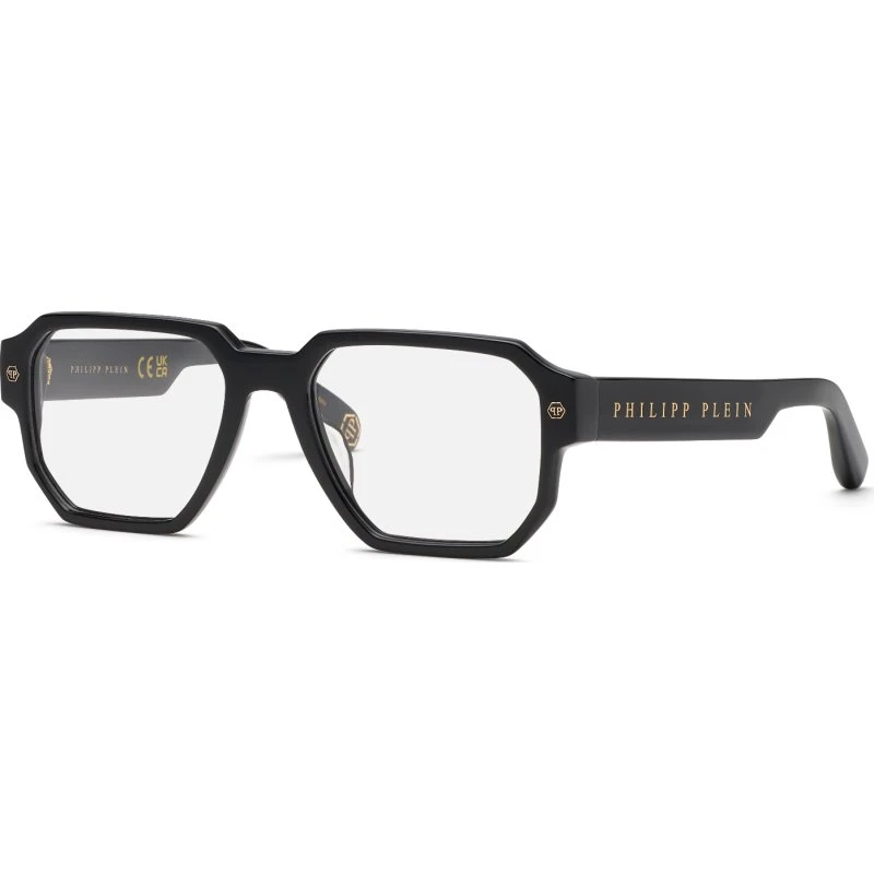 Philipp Plein VPP199V Montures Optiques Géométriques en Acétate Noir