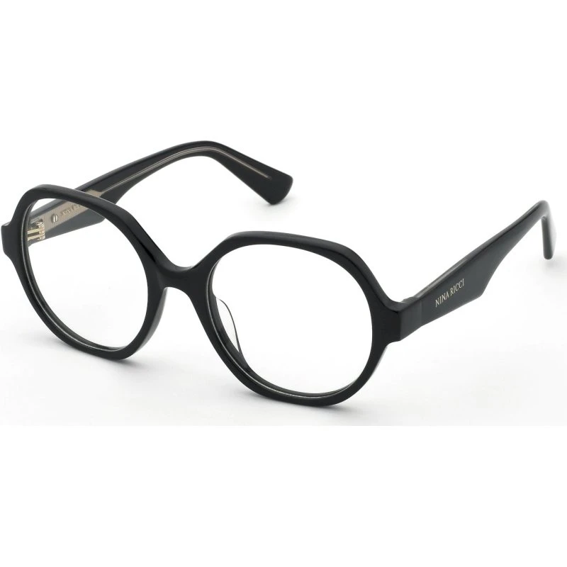 Nina Ricci VNR426 Monture Optique Ronde en Acétate Noir pour Femme