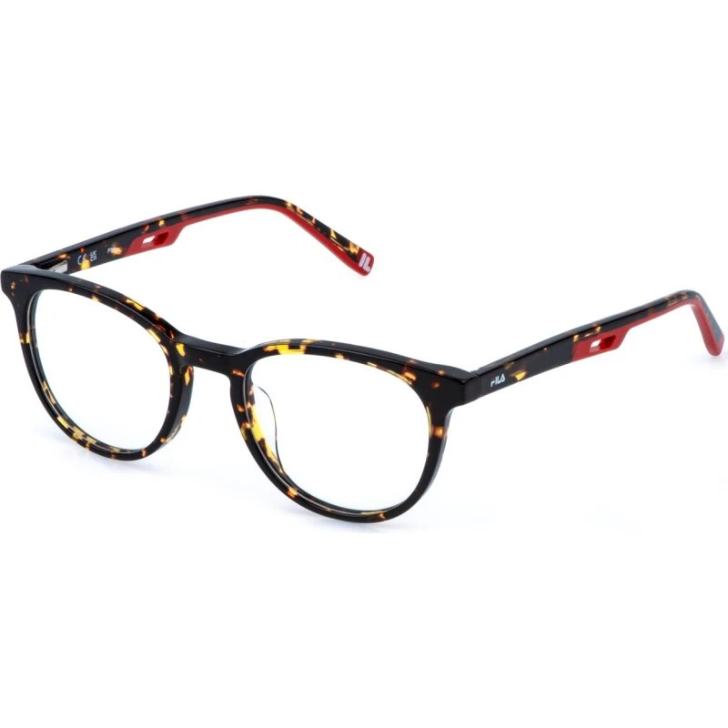 Fila Homme VFIA91 779 - Montures Optiques Pantos en Acétate Havane