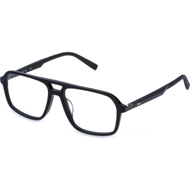 Fila Homme VFIA94 700 - Montures Optiques Carrées en Acétate Noir