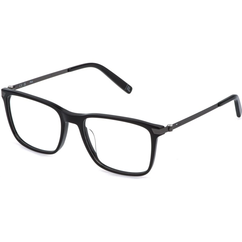 Fila Homme VFIB01 700 Montures Optiques Carrées en Acétate Noir