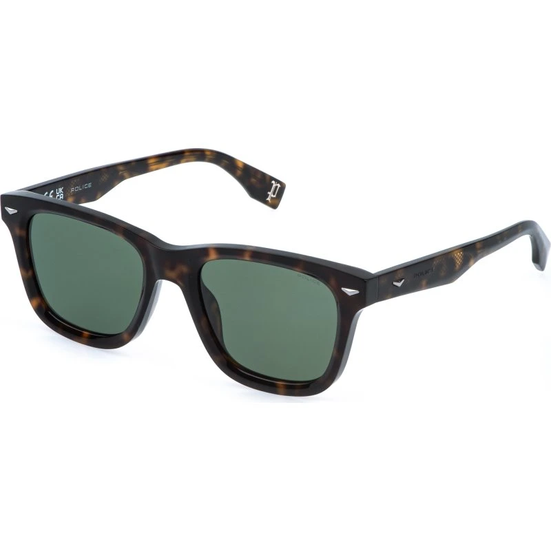 Police SPLR80 Supernova 6 Lunettes de Soleil Carrées Havana Vert