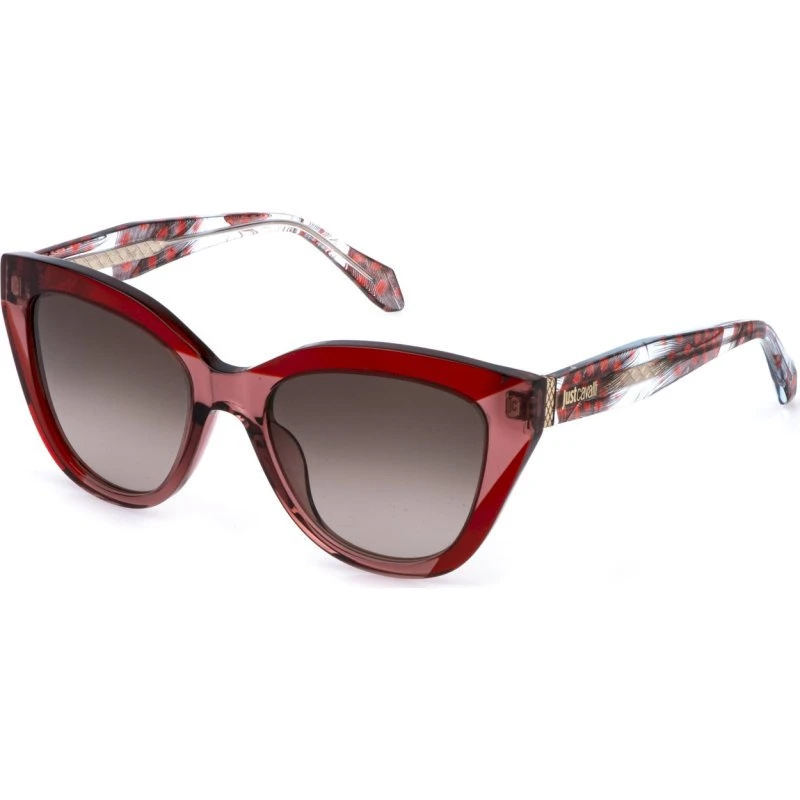 Just Cavalli SJC173V Lunettes de Soleil Papillon Rouge et Marron