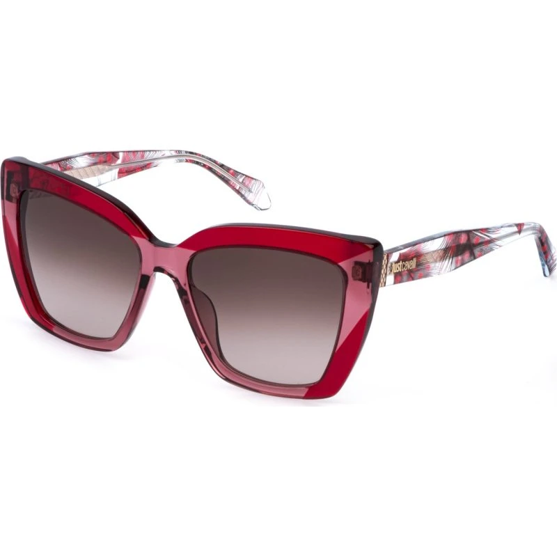 Just Cavalli Lunettes de Soleil SJC174V Papillon Rouge et Marron