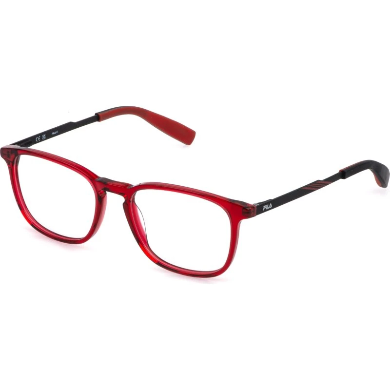 Fila Junior VFID45L Montures Optiques Carrées en Acétate Rouge