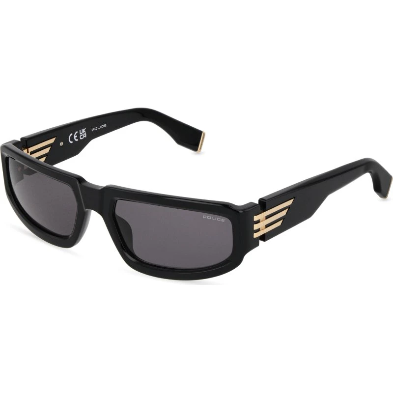 Police SPLU77 Lunettes de Soleil Géométriques pour Homme - Noir