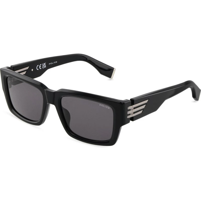 Police SPLU78 700 Lunettes de soleil carrées en acétate noir