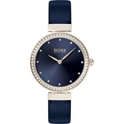 BOSS Montre Analogique à Quartz Femme Cuir Bleu 1502477