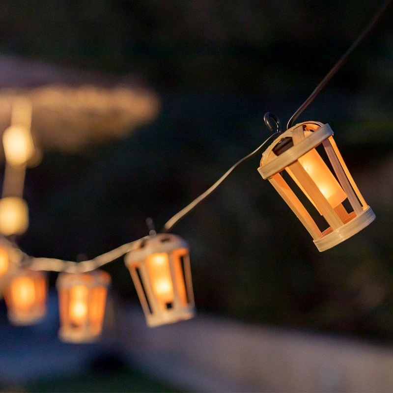 New Garden Hiama Guirlande Lumineuse Bambou 5m - 10 LED Effet Bougie