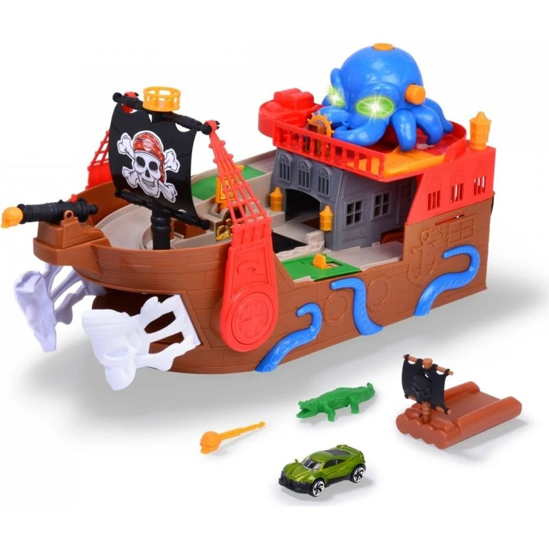 Dickie Bateau pirate 2-en-1 avec circuit voiture