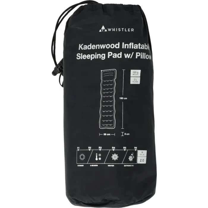 Whistler Kadenwood - Matelas gonflable 1 place avec oreiller intégré