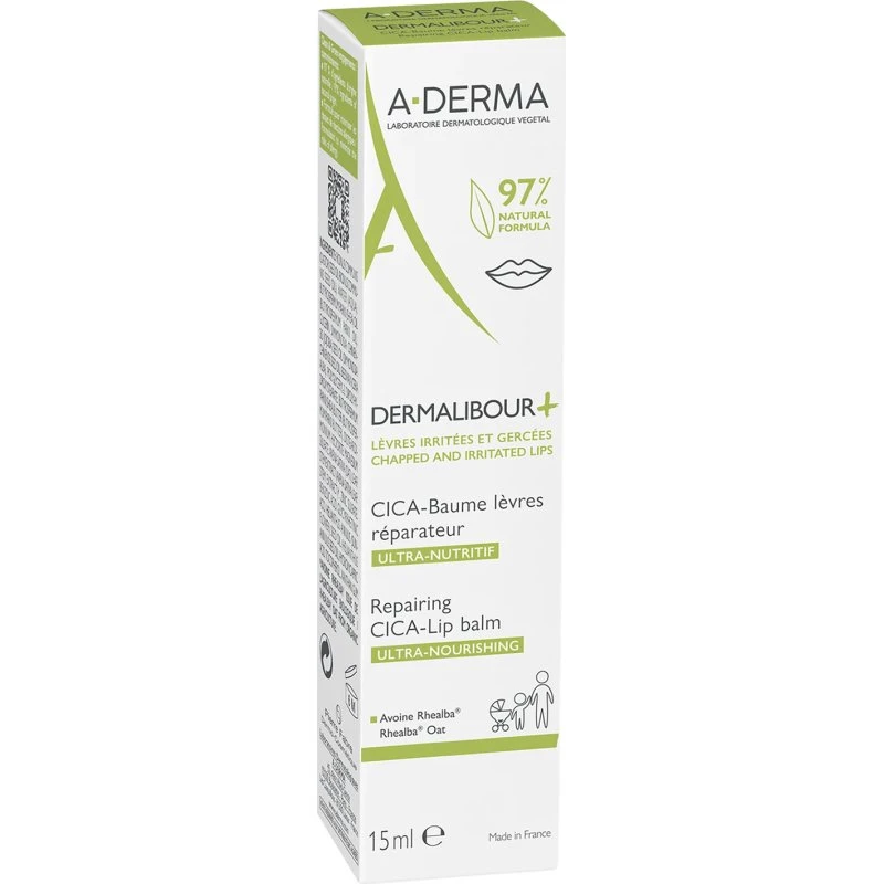 A-Derma Dermalibour+ Cica Baume à Lèvres Régénérant 15 ml
