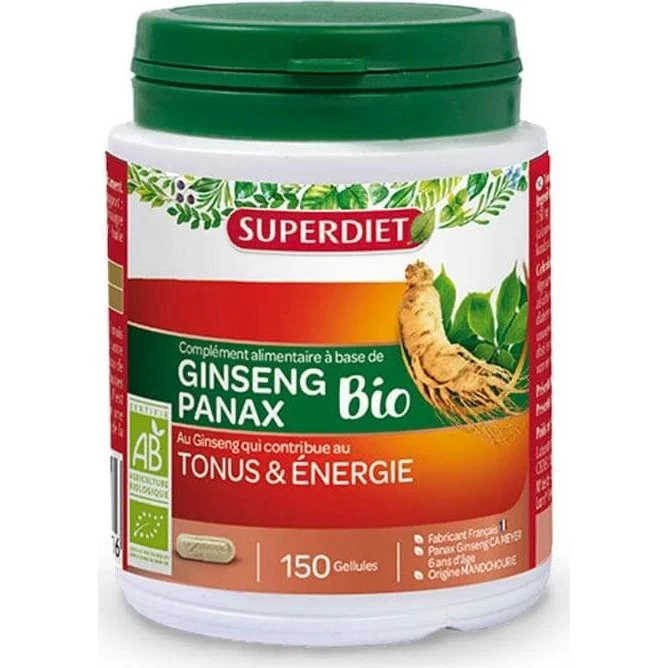 Superdiet Tonus Et Energie Ginseng Bio - 150 Gélules