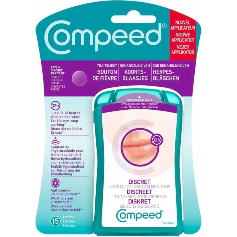 Compeed Patchs Bouton de Fièvre Invisible - 15 pièces
