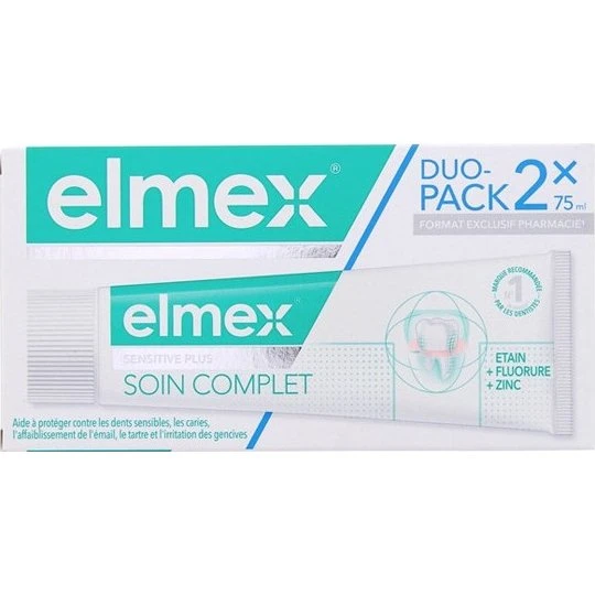 Elmex Sensitive Plus Soin Complet Dentifrice 2x75ml