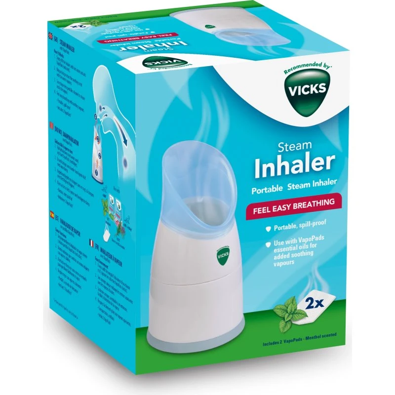 Vicks Inhalateur de vapeur portable V1300 avec 2 VapoPads Menthol