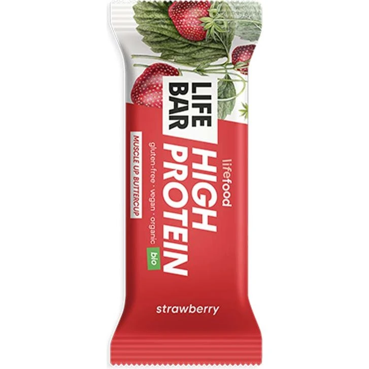 Lifebar Hyperprotéiné Bio Fraise 40g