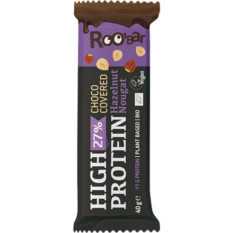 ROOBAR Barre Hyperprotéinée Noisette Nougat Bio 40g