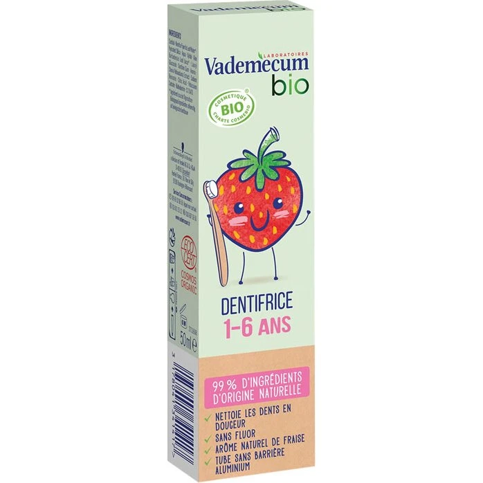 VademeCum Dentifrice Enfant Fraise Bio 1-6 ans
