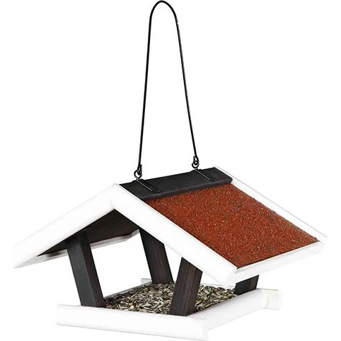 Trixie Natura Mangeoire Oiseau Noir/Blanc en Pin Verni